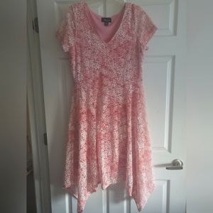 Womens pink knee length dress